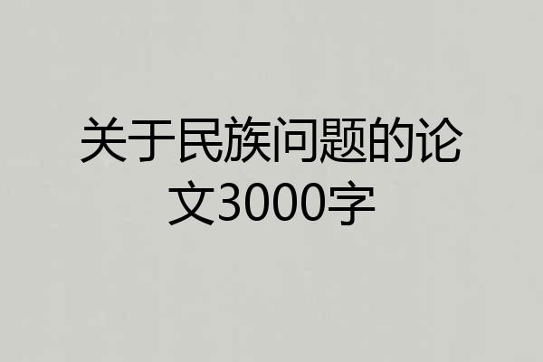关于民族问题的论文3000字