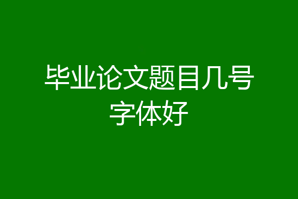 毕业论文题目几号字体好
