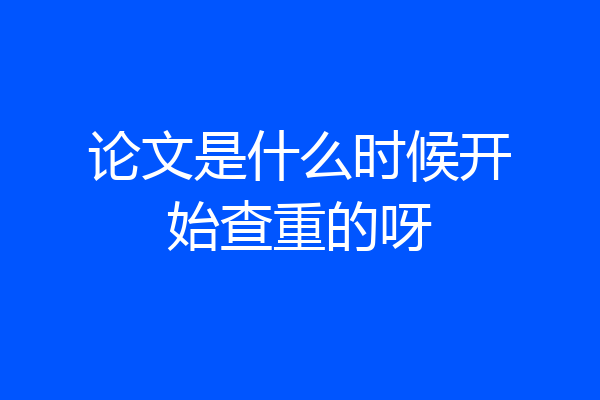 论文是什么时候开始查重的呀