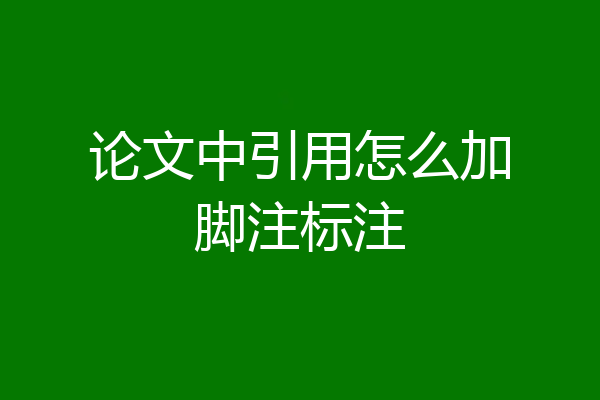 论文中引用怎么加脚注标注