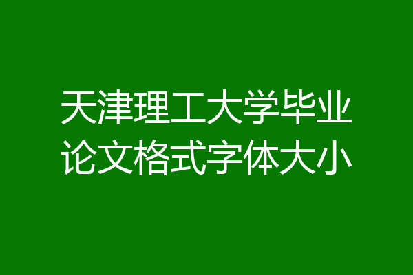 天津理工大学毕业论文格式字体大小