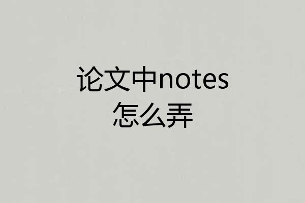 论文中notes怎么弄