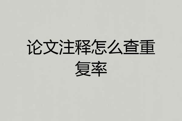 论文注释怎么查重复率