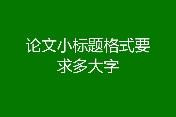 论文小标题格式要求多大字