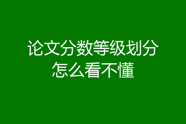 论文分数等级划分怎么看不懂