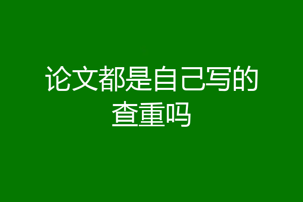 论文都是自己写的查重吗
