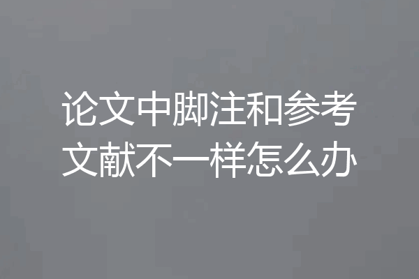论文中脚注和参考文献不一样怎么办