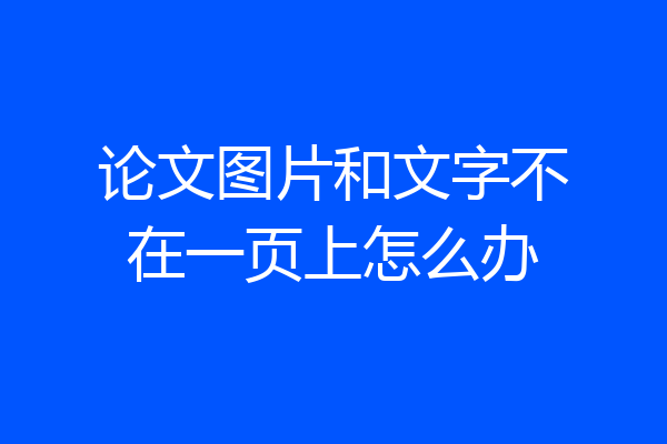 论文图片和文字不在一页上怎么办
