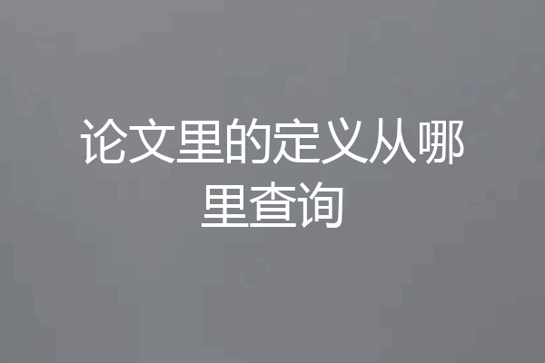论文里的定义从哪里查询