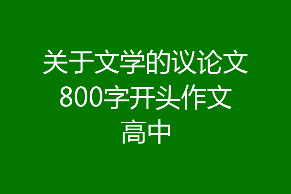 关于文学的议论文800字开头作文高中