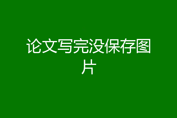 论文写完没保存图片