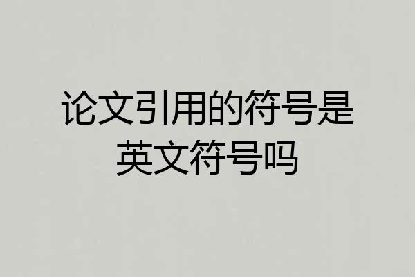 论文引用的符号是英文符号吗