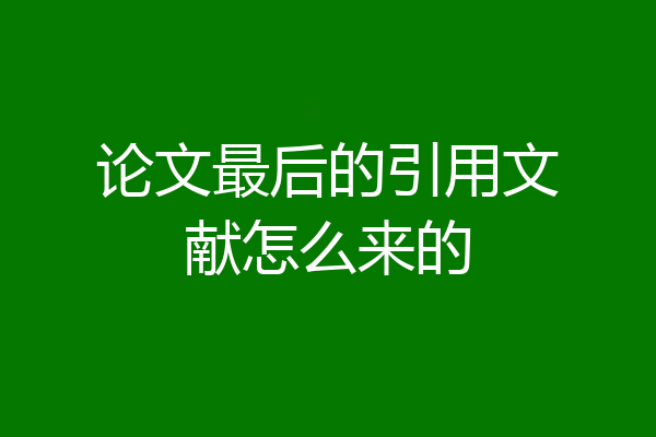 论文最后的引用文献怎么来的