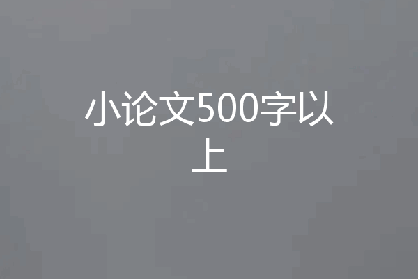 小论文500字以上