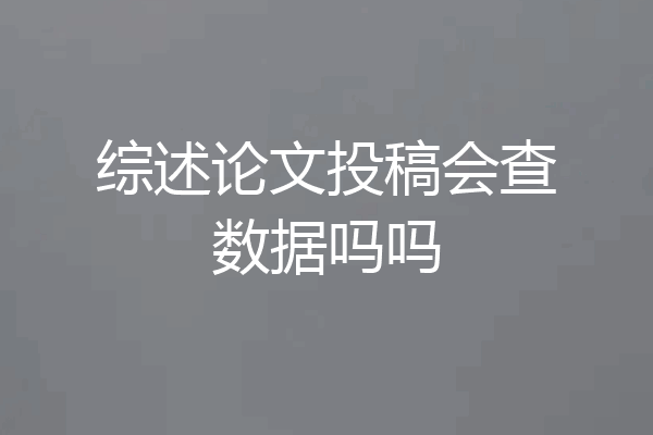 综述论文投稿会查数据吗吗