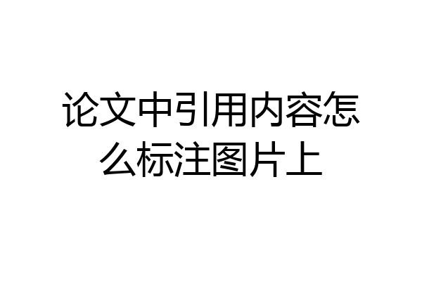 论文中引用内容怎么标注图片上