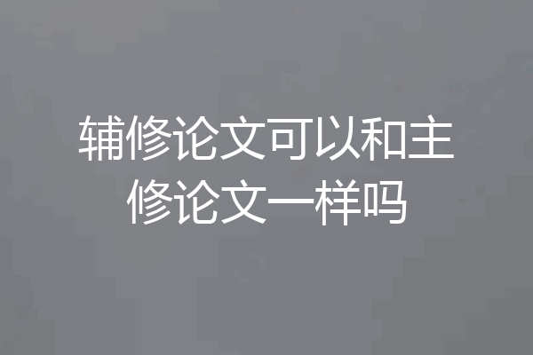 辅修论文可以和主修论文一样吗