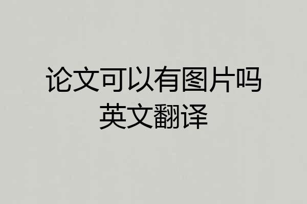 论文可以有图片吗英文翻译