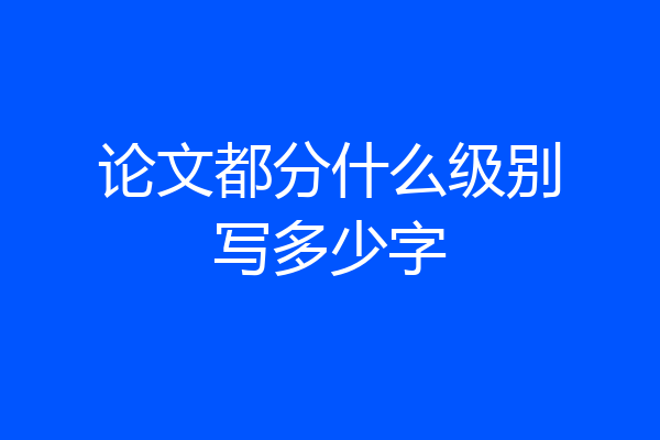 论文都分什么级别写多少字