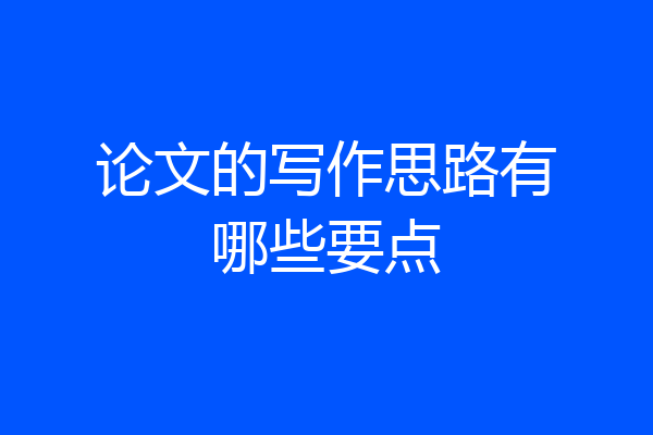 论文的写作思路有哪些要点