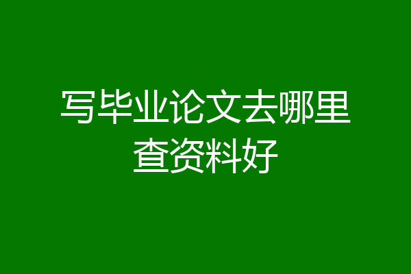 写毕业论文去哪里查资料好