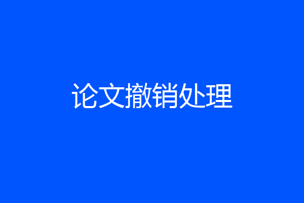 论文撤销处理