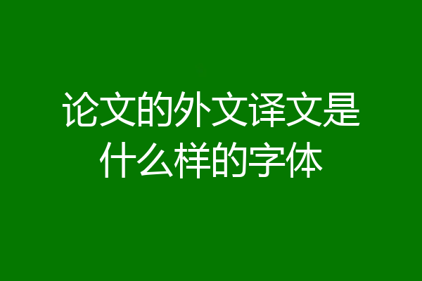 论文的外文译文是什么样的字体
