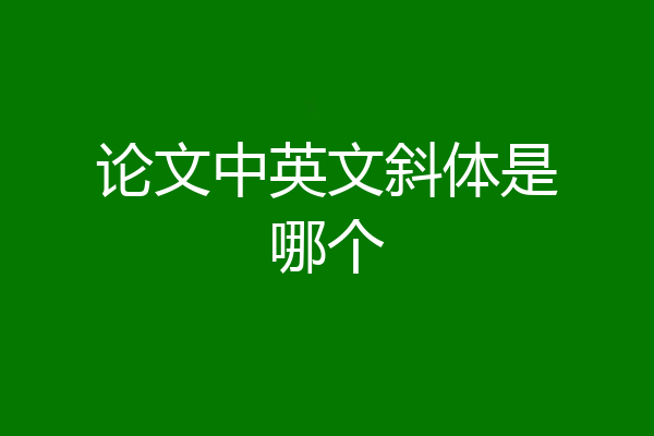 论文中英文斜体是哪个