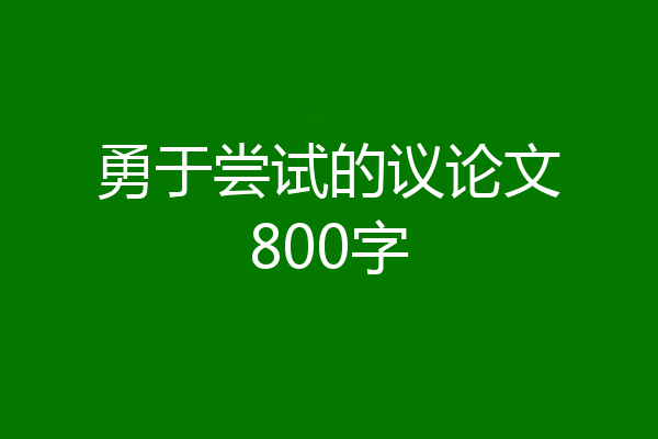 勇于尝试的议论文800字
