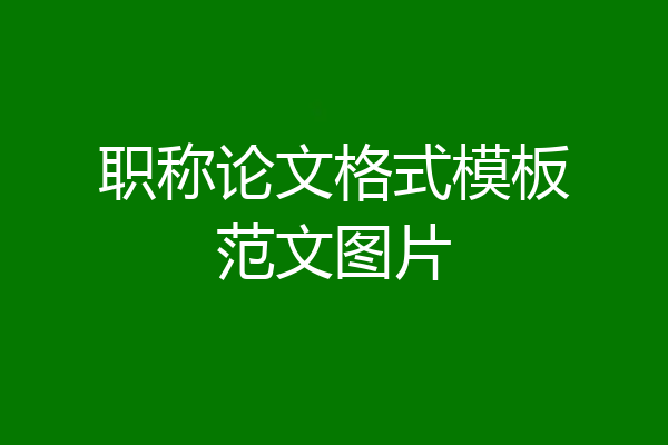 职称论文格式模板范文图片