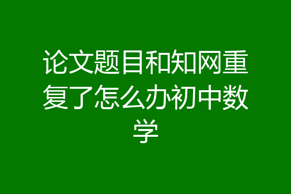 论文题目和知网重复了怎么办初中数学