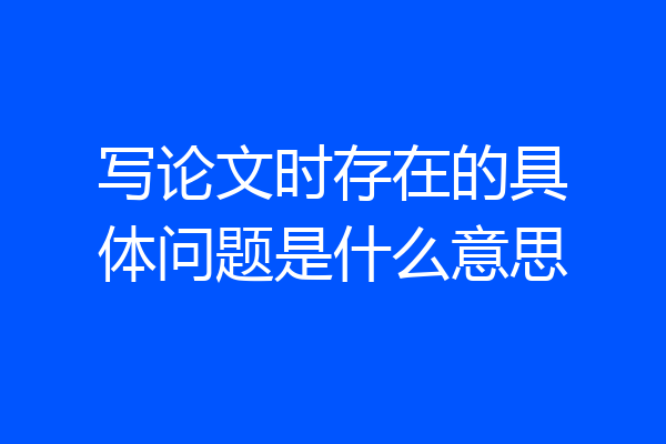 写论文时存在的具体问题是什么意思