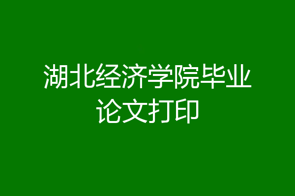 湖北经济学院毕业论文打印