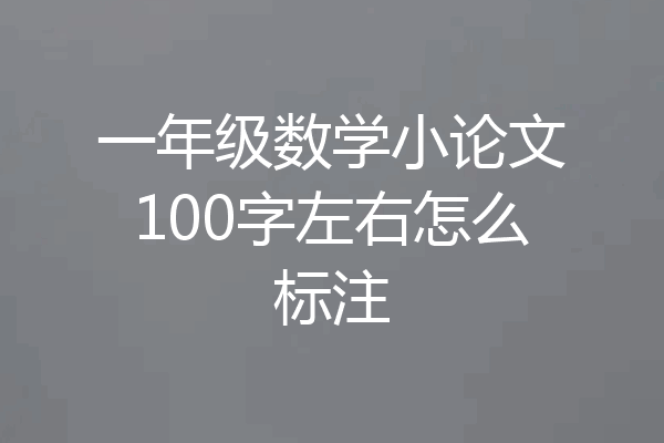 一年级数学小论文100字左右怎么标注