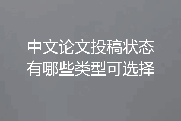 中文论文投稿状态有哪些类型可选择