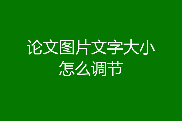 论文图片文字大小怎么调节