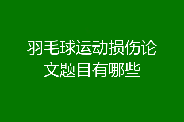 羽毛球运动损伤论文题目有哪些