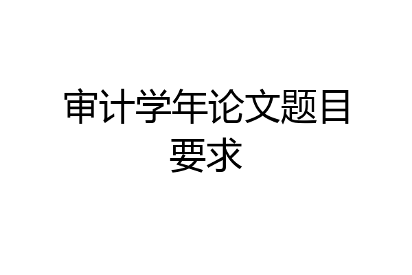 审计学年论文题目要求