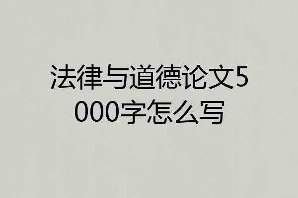法律与道德论文5000字怎么写