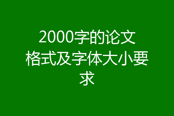 2000字的论文格式及字体大小要求