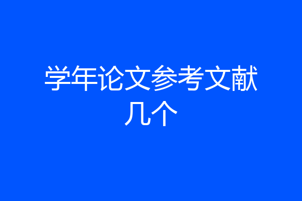 学年论文参考文献几个