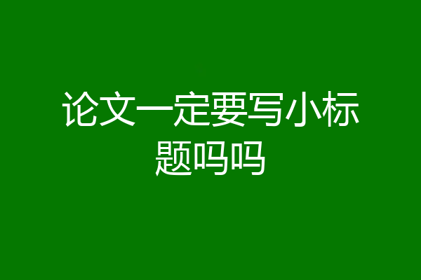 论文一定要写小标题吗吗