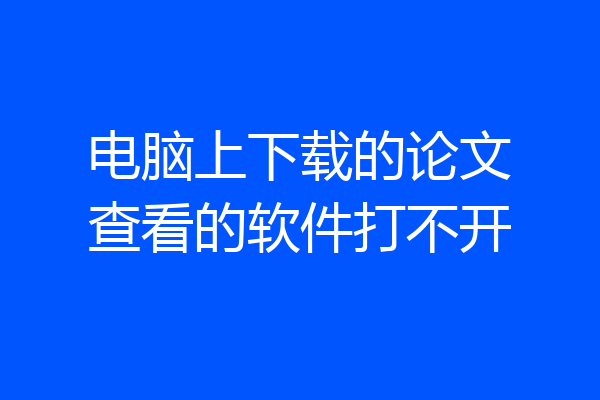 电脑上下载的论文查看的软件打不开