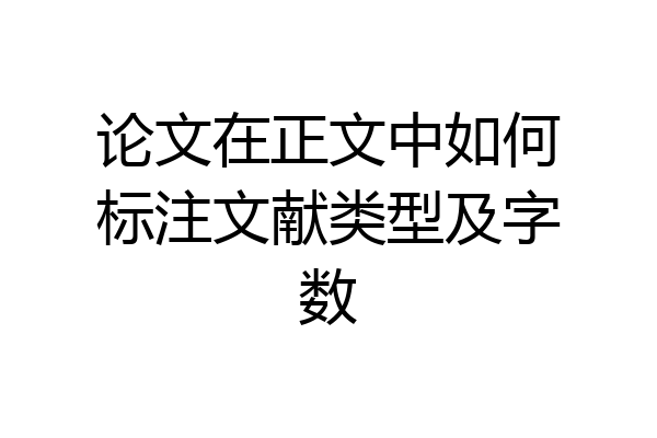 论文在正文中如何标注文献类型及字数
