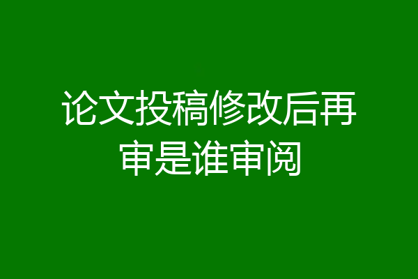 论文投稿修改后再审是谁审阅