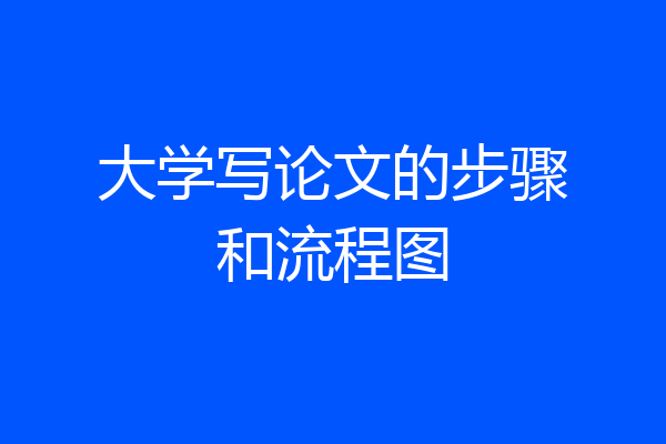 大学写论文的步骤和流程图
