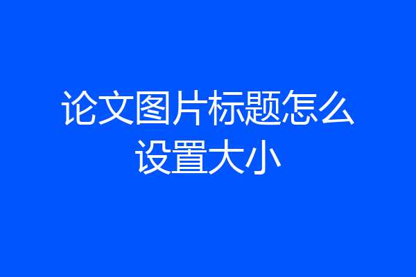 论文图片标题怎么设置大小