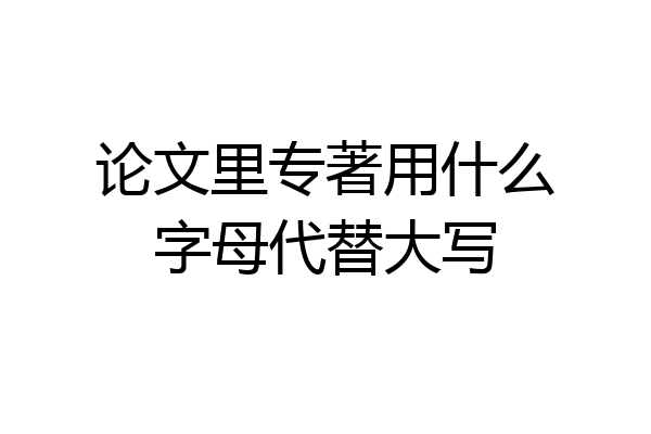 论文里专著用什么字母代替大写
