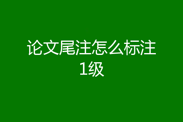 论文尾注怎么标注1级