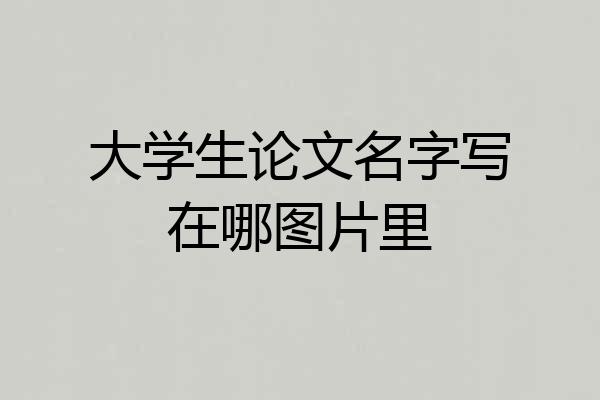 大学生论文名字写在哪图片里